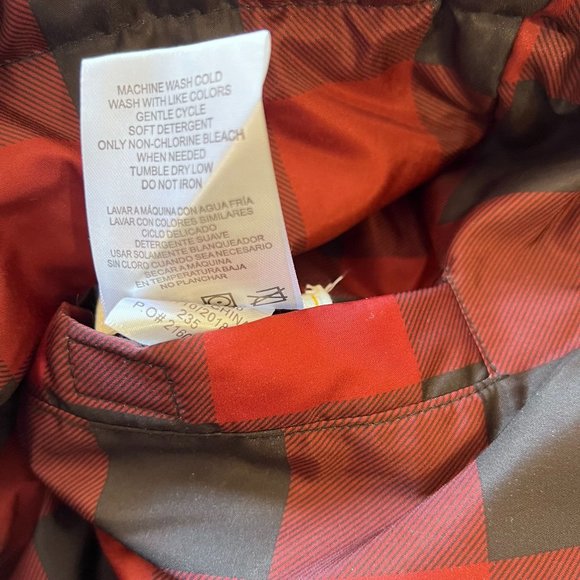 Buffalo David Britton Puffer Vest Women Large Red Plaid Reversible High Collar - Picture 12 of 13